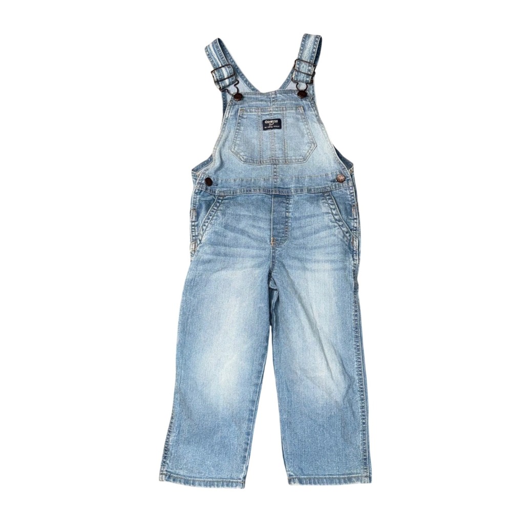OshKosh B'gosh Denim Overalls Kids 4T Light Blue Excellent‎ Vestbak Carpenter